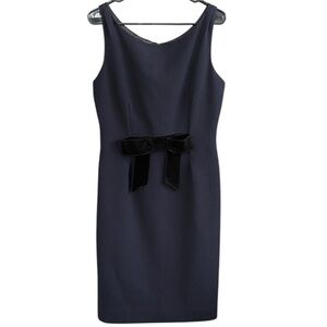 kate spade Navy Sheath Dress with Black Velvet Bow